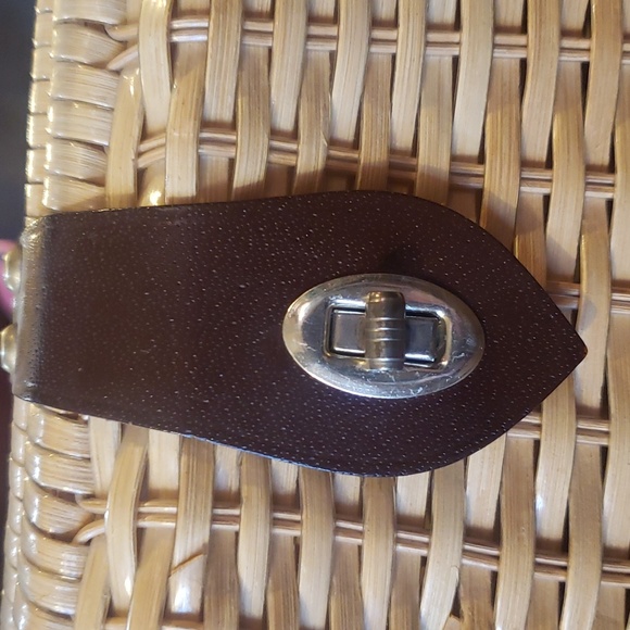 Vintage straw purse with handles - Picture 7 of 10
